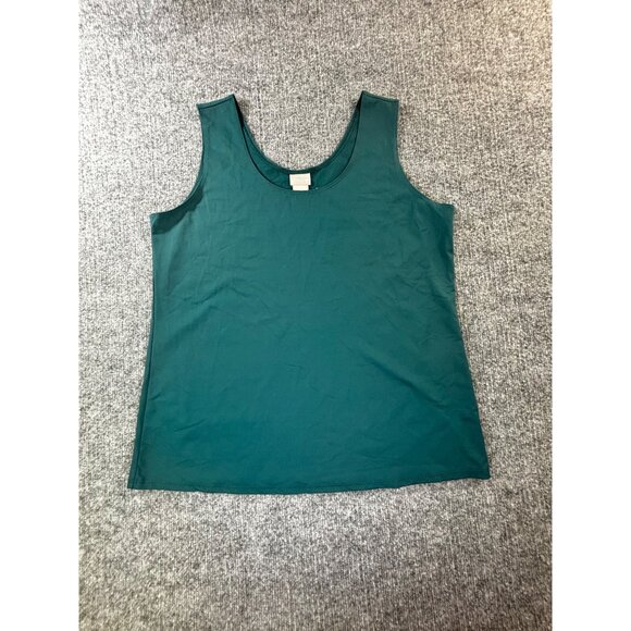 Chico's Tank Top Women's 2 Green Stretch Sleeveless top New Without Tag - Picture 1 of 7